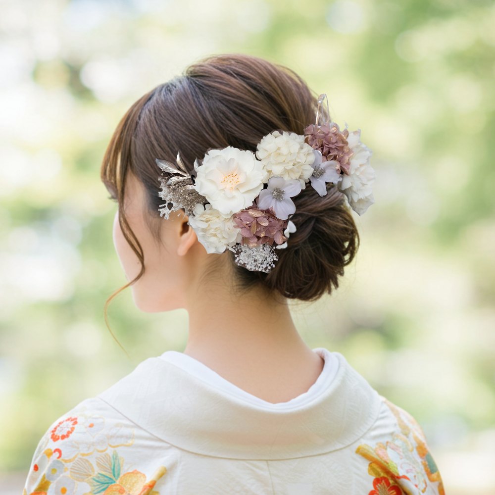 桜と紫陽花の髪かざり No.PW02の髪飾り