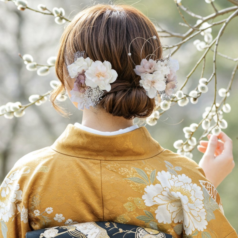 桜とニュアンスピンクの髪飾り No.NP52の髪飾り